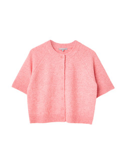 Pink Button Up Short Sleeve Knitted Cardigan £60