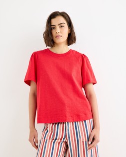 Red Slub Cotton Seam Detail T-Shirt £35 €45.50