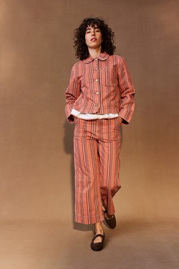 Red Striped Cropped Wide Leg Jeans £70