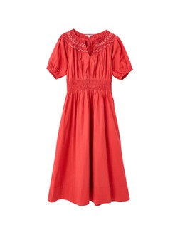 Red Tie Neck Smock Midi Dress £78 €105
