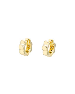 Senna Scalloped Flower Gold Plated Clicker Hoop Earrings £39.50
