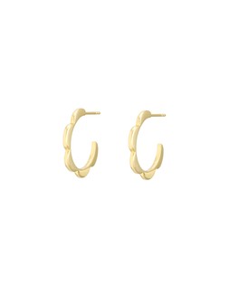 Senna Scalloped Flower Gold Plated Large Hoop Earrings £42