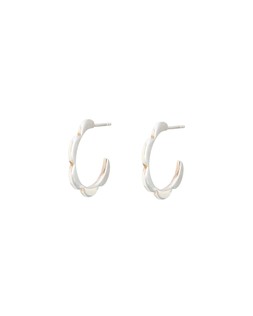 Senna Scalloped Flower Silver Large Hoop Earrings £42