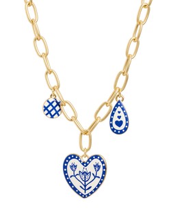Shirley Patterned Heart Charm Necklace £24 €31.50