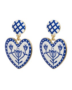 Shirley Patterned Heart Large Drop Earrings £18 €23.50