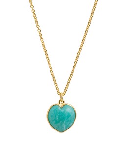 Sorcha Amazonite Inlay Heart Charm Gold Plated Pendant Necklace £65.00 €85.00