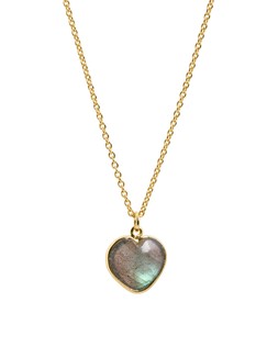 Sorcha Labradorite Inlay Heart Charm Gold Plated Pendant Necklace £65.00 €85.00