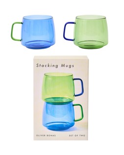 Stacking Glass Mugs Set of Two £19.50