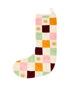 Velvet Patchwork Christmas Stocking £25 €32.50