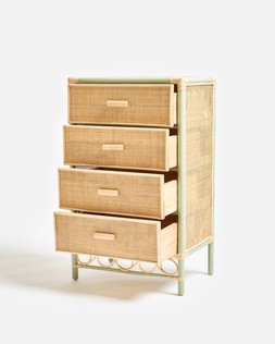 Vero Sage Green Rattan Chest of Drawers £495