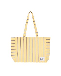 Yellow & Blue Striped Logo Fabric Tote Shopper Bag £26 €34