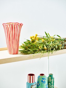 Red Stripe Fluted Vase £59.5