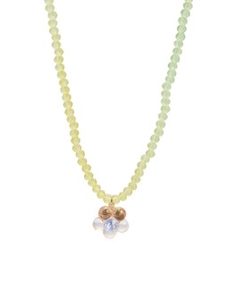 Effie Green Beaded Flower Pendant Necklace £26