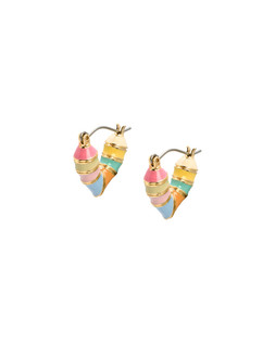 Winnie Enamel Inlay Heart Hoop Earrings £16.5