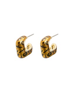 Lana Leopard Print Square Hoop Earrings