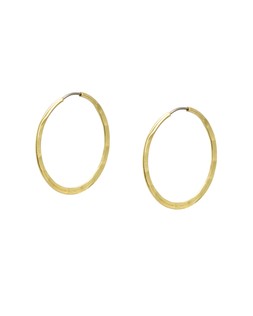Kara Hammered Brass Small Hoop Earrings £12.5