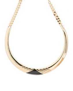 Aldena Black Enamel Inlay Chunky Torque Necklace £29.50