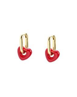 Amerie Red Enamel Heart Charm Hoop Earrings £16.50