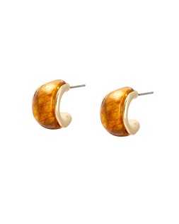Ariah Brown Resin & Gold Tone Hoop Earrings £16.5