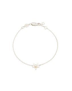 Arista Engraved Star Charm with Pearl Inlay Silver Chain Bracelet £34
