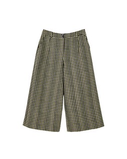 Black & Green Checked Jacquard Cropped Wide Leg Trousers £75