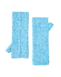 Blue Marl Cable Knit Fingerless Gloves £22
