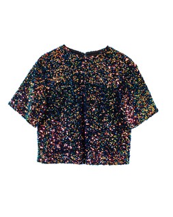 Blue Sequin Short Sleeve T-Shirt £55