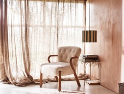Rizado White Faux Sheepskin Boucle Armchair