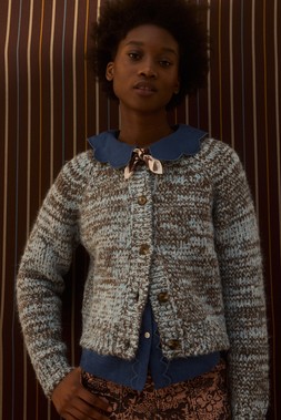 Brown & Blue Crew Neck Knitted Cardigan £65 (2)