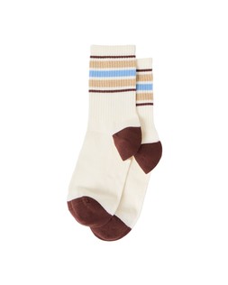 Brown Blue & Gold Stripes Sporty Socks £8.50