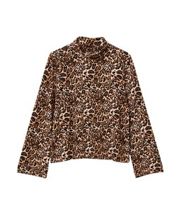 Brown Leopard Print Roll Neck Long Sleeve Top £40