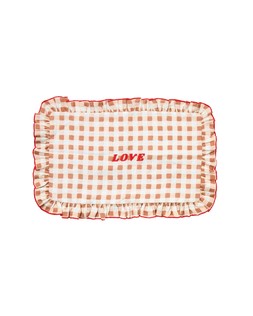 Brown & Red Frill Love Gingham Cushion Cover £26.50