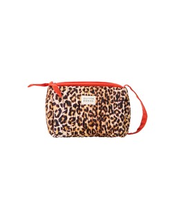 Brown & Red Leopard Print Small Wash Bag with Wrist Strap £18.5