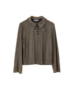 Brown Sparkle Long Sleeve Polo Neck Top £42