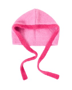 Bubblegum Pink Fluffy Knitted Hood £28