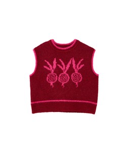 Burgundy & Pink Radish Knitted Vest £62