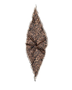 Dark Brown Leopard Print Scallop Detail Diamond Scarf £20