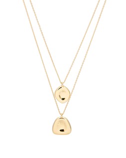 Delta Pebble Pendant Gold Tone Layered Necklace £28