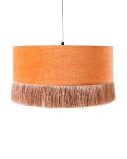 Ero Orange Velvet & Tassel Drum Pendant Lamp Shade £65