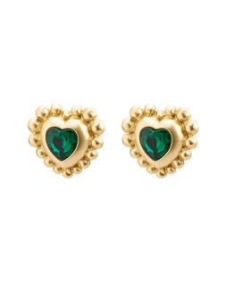 Everly Green Stone Detail Large Heart Earrings £19.50