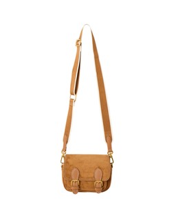 Freya Camel Brown Double Buckle Faux Suede Crossbody Bag £60