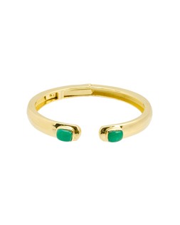 Gloria Gold Plated Green Onyx Chunky Cuff Bangle £65