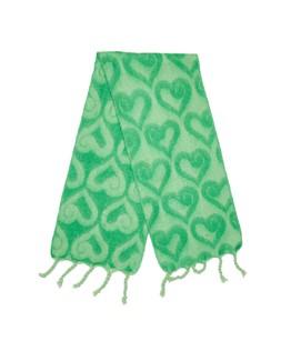 Green Abstract Heart Print Knitted Heavyweight Scarf £38