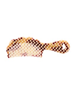 Hettie Brown Checked Handheld Resin Hair Comb £18