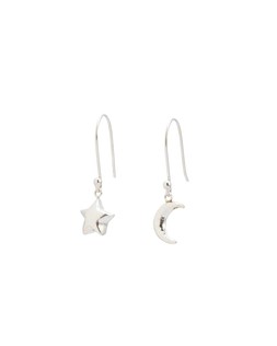 Just Trade x Oliver Bonas Malam Moon & Star Silver Drop Earrings £39.50