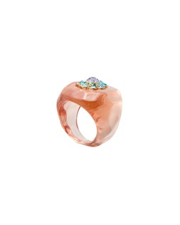 Oliver Bonas Adama Stone Detail Flower Ring £14