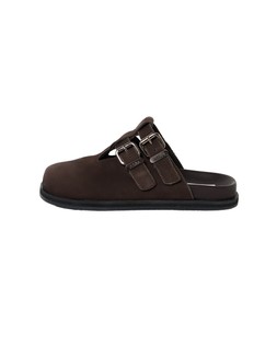 Oliver Bonas ASRA Chocolate Double Buckle Clog £120