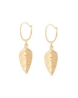 Oliver Bonas Avalyn Etched Leaf Motif Drop Wire Hoops £19.50