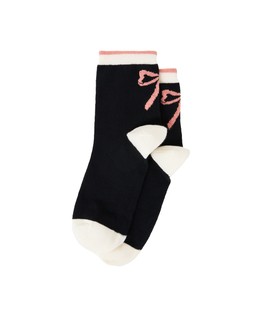 Oliver Bonas Black & Cream Peach Bow Socks £8.50