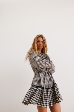 Oliver Bonas Black Gingham Check Mini Dress £75 (10)
